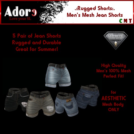 .:Adore:. Men's Rugged Shorts (AESTHETIC)