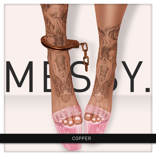 Messy. Handcuff Anklets Copper
