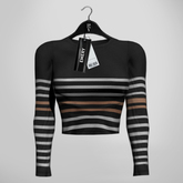 Emery Apache Striped Top Black
