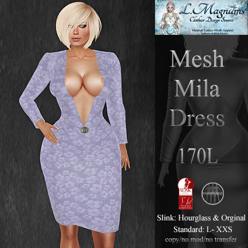 LMagnums Mesh Mila Dress- Tiny Flowers 4 - For Slink Hourglass, Physique & Classic