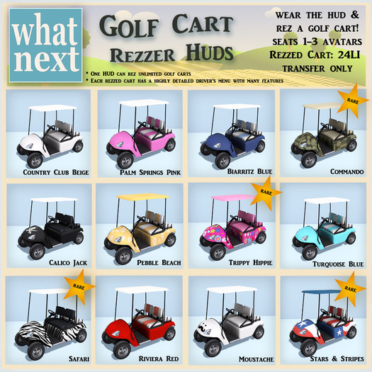 {what next} Golf Cart- Safari (boxed) RARE