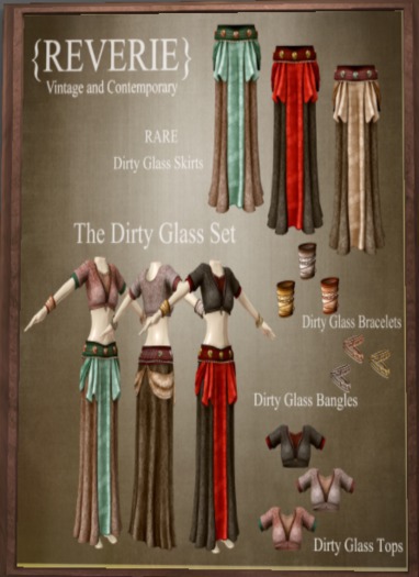 {Reverie} Dirty Glass Top- Rose and Teal S