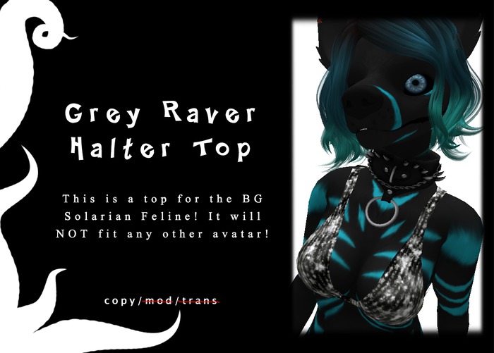 [BG] Solarian Female Skimpy Halter - Grey Raver