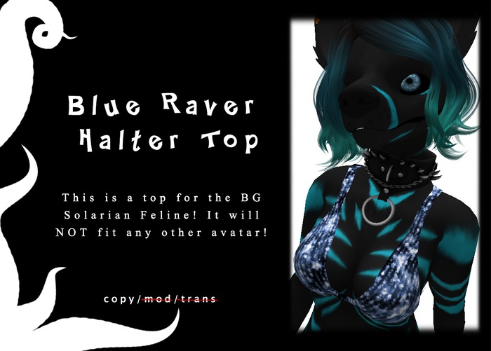  [BG] Solarian Female Skimpy Halter - blue Raver 