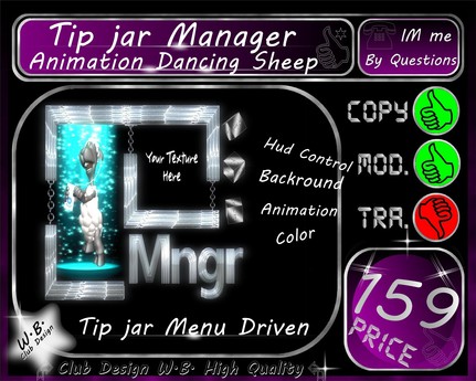 Second Life Marketplace - * Tip jar Manager * Menu Driven * Hud & Anim ...