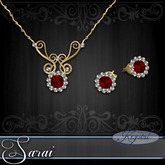 Sarai - Jewelry Set - Gold - Ruby