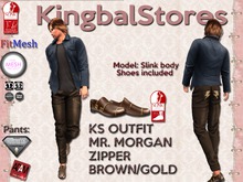 KS OUTFIT MR. MORGAN ZIPPER BROWN/GOLD