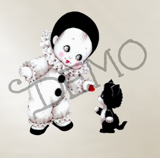 ~PixieDust Designs~ Mime with kitty wallart