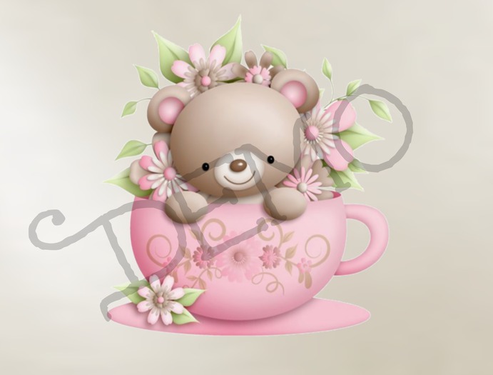 ~PD~ Teacup Teddy wall art