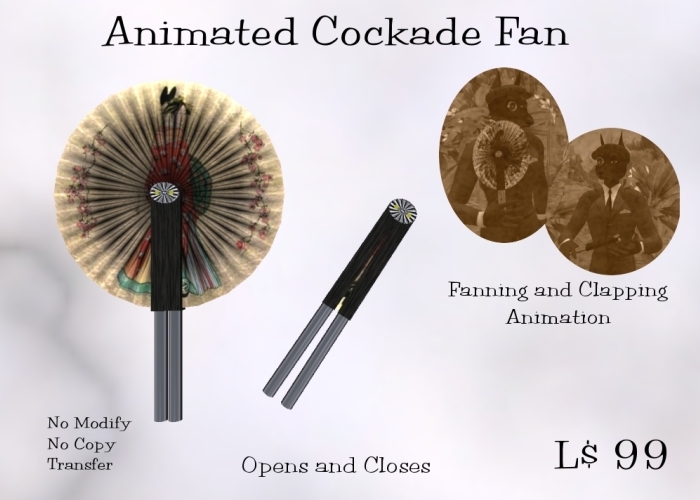 Animated Cockade Fan "Geisha and Sakura"