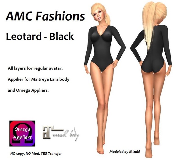 AMC Leotard - Black - 50% off!
