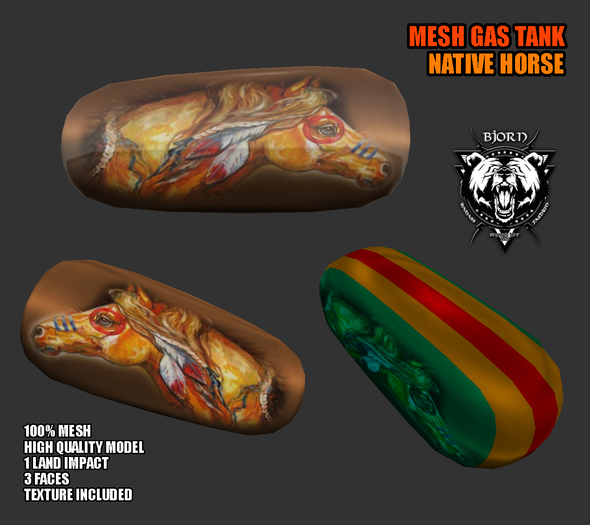 [HMC]Mesh Gas Tank Native Horse FULLPERM (boxed)