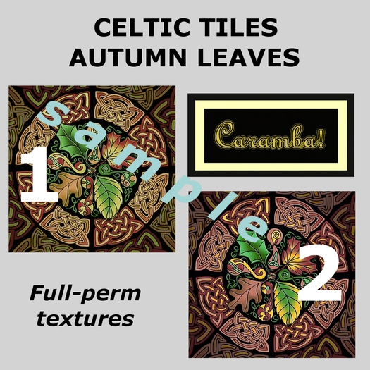 Celtic tiles Autumn Leaves - textures