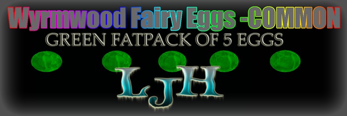 FATPACK of 5 Wyrmwood fairies EGGS - COMMON- GREEN