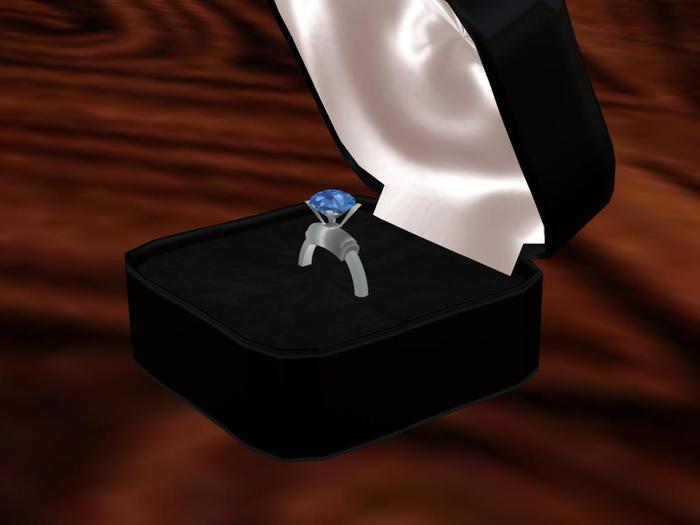 Silver Sapphire Ring Box