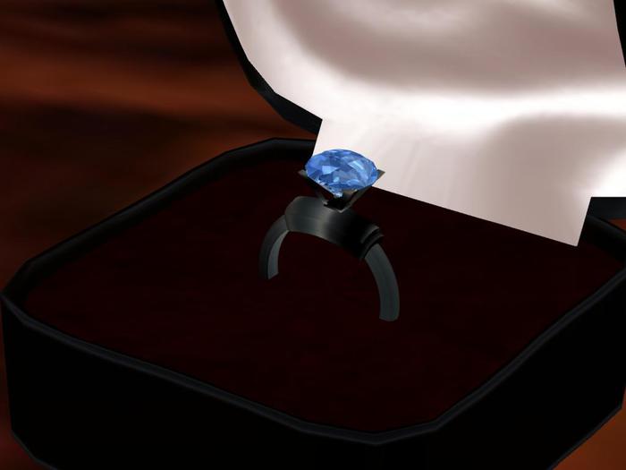 Polished Black Iron Sapphire Ring Box