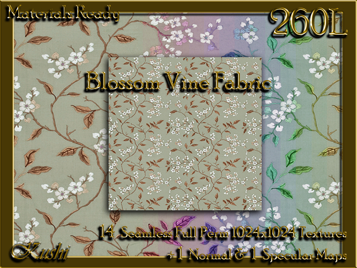 Blossom Vine Fabric Seamless Textures 