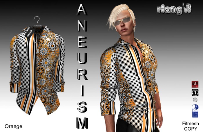 [Hang'R] Aneurism (orange) fitmesh shirt