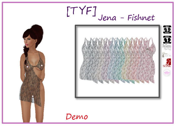 [TYF] Jena - Slink/TMP/Belleza/Maitreya/Tonic -Hud fishnet demo