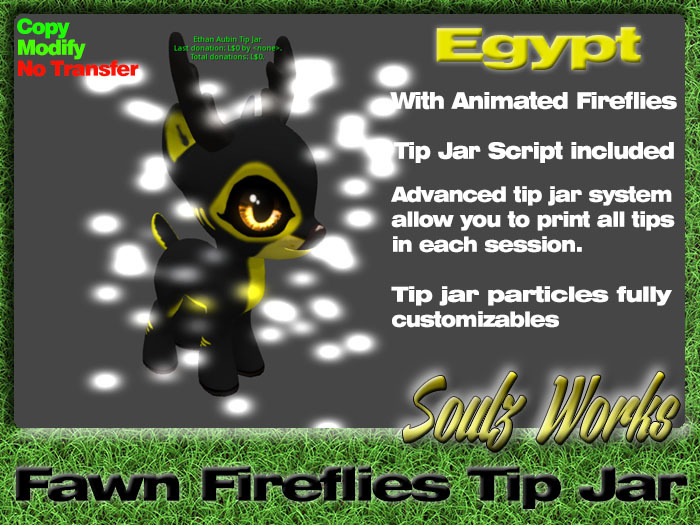 Fawn Fireflies Tip Jar - Egypt [Boxed]