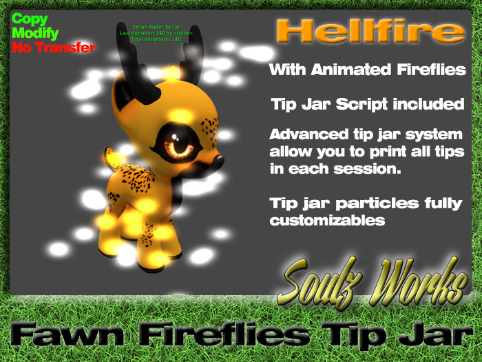 Fawn Fireflies Tip Jar - Hellfire [Boxed]