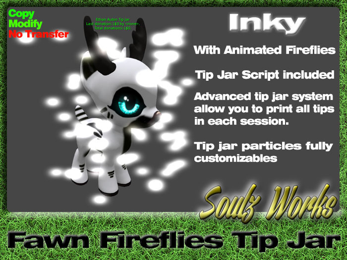 Fawn Fireflies Tip Jar - Inky [Boxed]