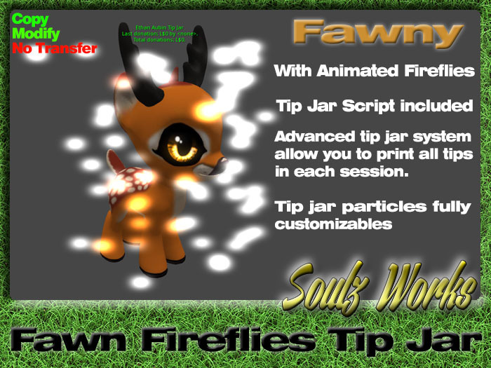 Fawn Fireflies Tip Jar - Fawny [Boxed]