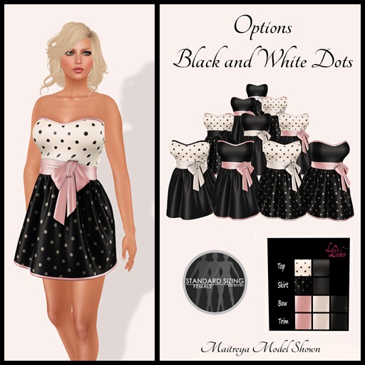 Lily's Locker - DEMO Options - Black and White Dots - BOXED