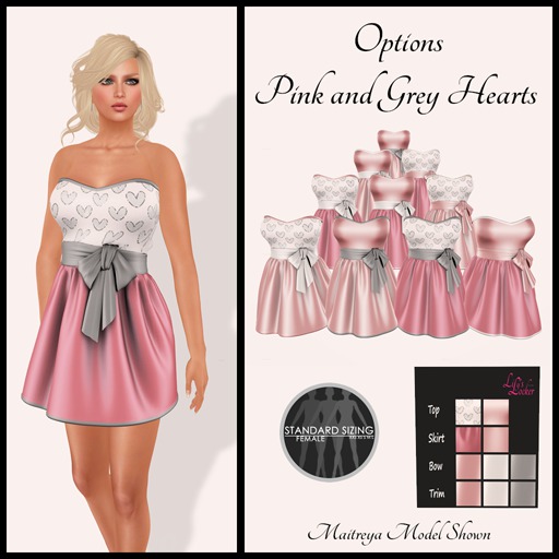 Lily's Locker - Options - Pink and Grey Hearts - BOXED