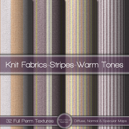 {L} Knit Fabric-Stripes-Warm Tones