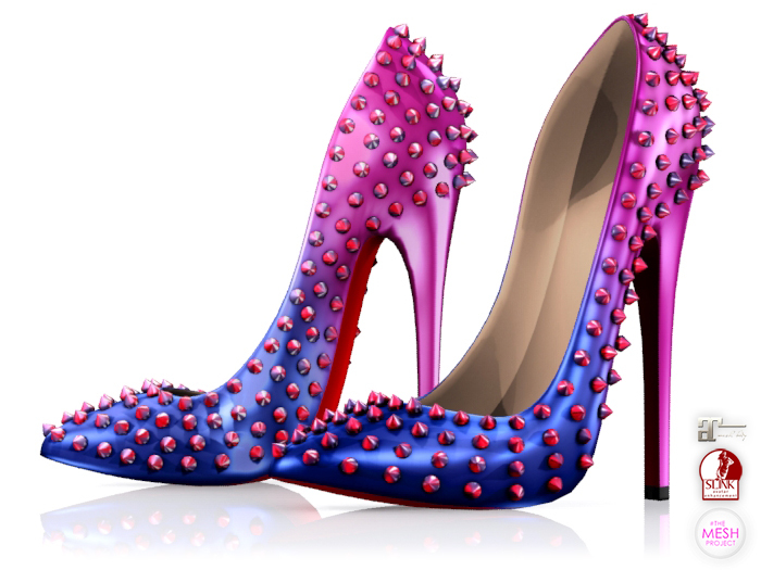 Garbaggio // Studded Pumps - Pink&Blue