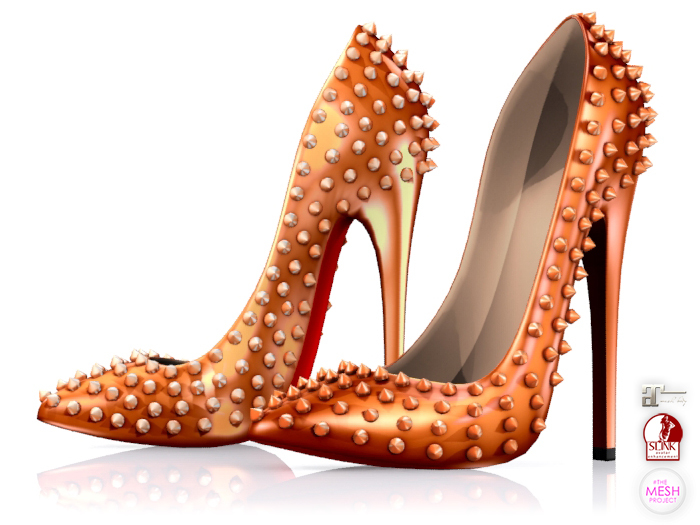 Garbaggio // Studded Pumps - Tangerine