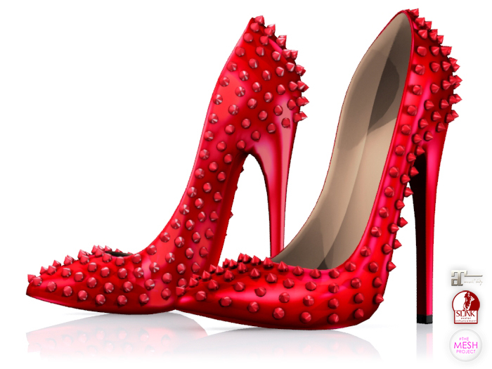 Garbaggio // Studded Pumps - Red