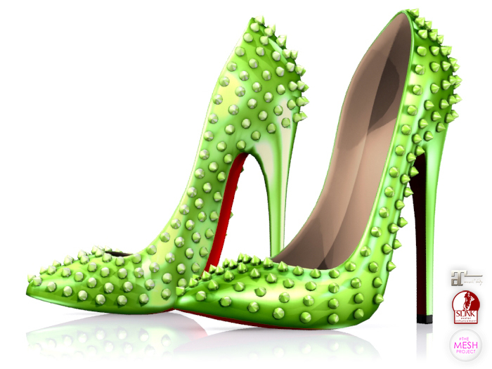 Garbaggio // Studded Pumps - Lime