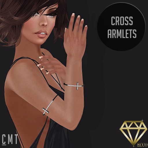 .:ECCO:. Cross Armlets - Black