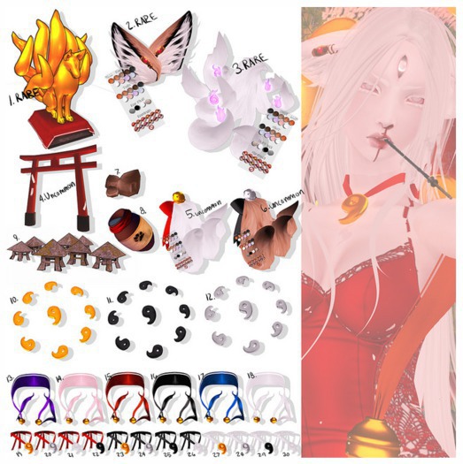 30. White Ribbon White Magatama Necklace