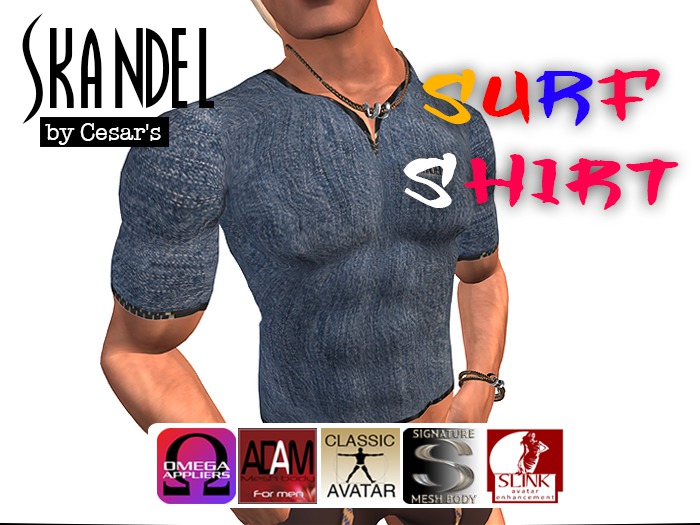 Skandel Surfer Tee by Cesar's - Denim