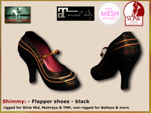 Bliensen + MaiTai - Shimmy - Flapper shoes - Slink mid feet, Maitreya, Belleza, TMP - black