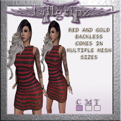 LILLGRIPZ RED AND GOLD BACKLESS BOXED