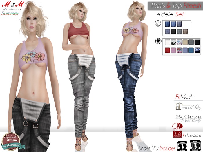 M&M+Adele Set whit sexy Top+ Fitmesh
