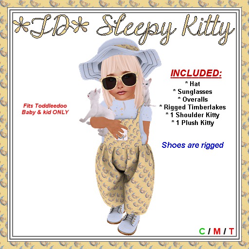 *TD* Sleepy Kitty Overalls Set4b