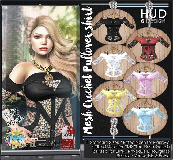 NS::  Mesh Crochet Pullover shirt (HUD)