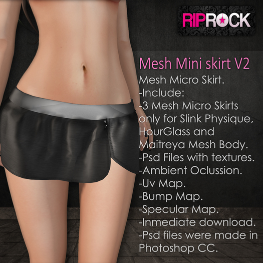 RipRock - Mesh Mini Skirt V2 (Maitreya, Physique, HourGlass)