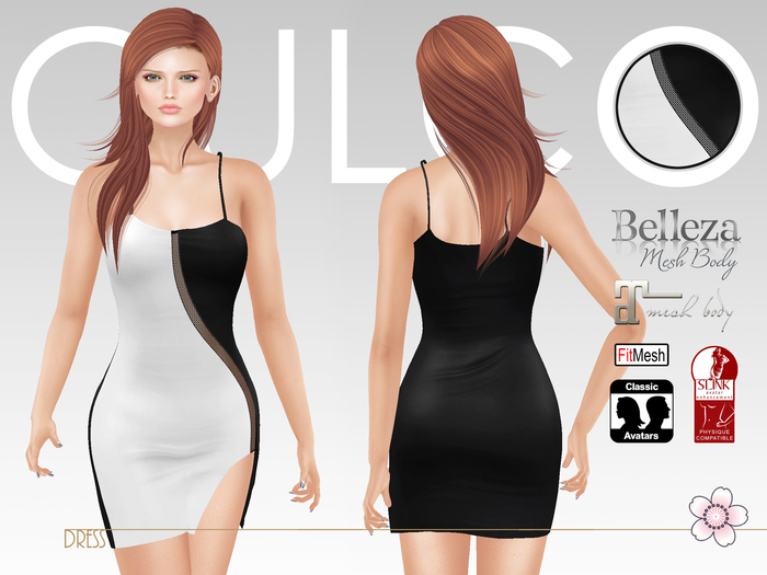 -Culco- Two-Tone Cami Dress - B&W