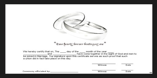 Marriage Cert. w/ Rings
