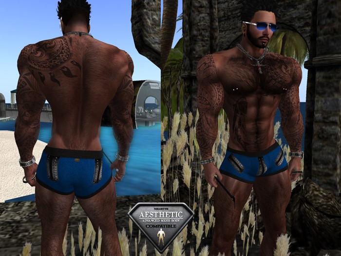 .::: SUNGA AESTHETIC azul com bolso de ziper -  APOLO  :::.
