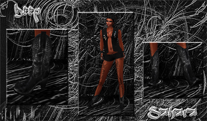 ~*DS*~ Female CowBoyBoots Black with Resizer