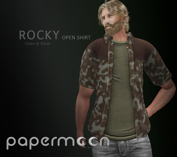 PaperMoon-ROCKY  Open Shirts- Camo & Khaki