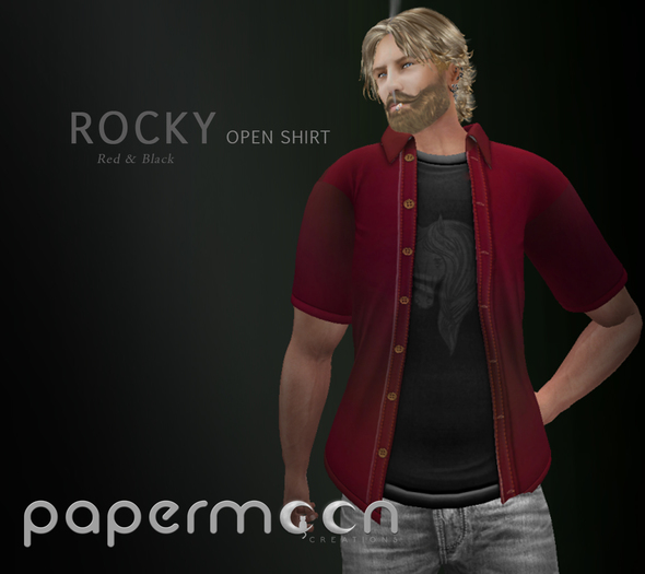 PaperMoon-ROCKY  Open Shirts  - Red&Black