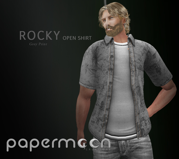 PaperMoon-ROCKY  Open Shirts  - Grey Print